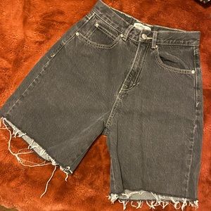 Long Cut Off Pull & Bear Gray Denim Shorts